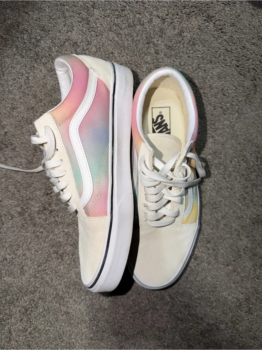 Vans Women's Pastel Rainbow Old Skool Sneakers - White